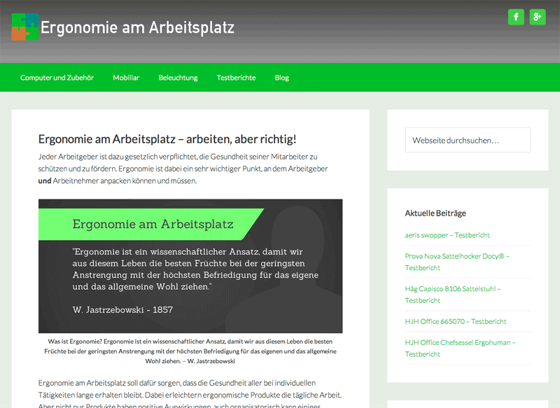 Ergonomie-am-Arbeisplatz.de Screenshot