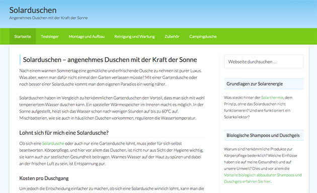 Screenshot Solarduschen.net - März 2015