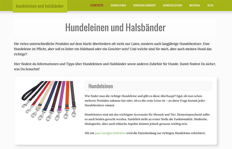 Hundeleinen-und-Halsbaender.de - Screenshot